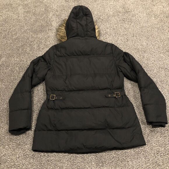 Lauren Ralph Puffer Jacket Womens M Black Feather Down Wool Coat Ladies - Picture 2 of 13